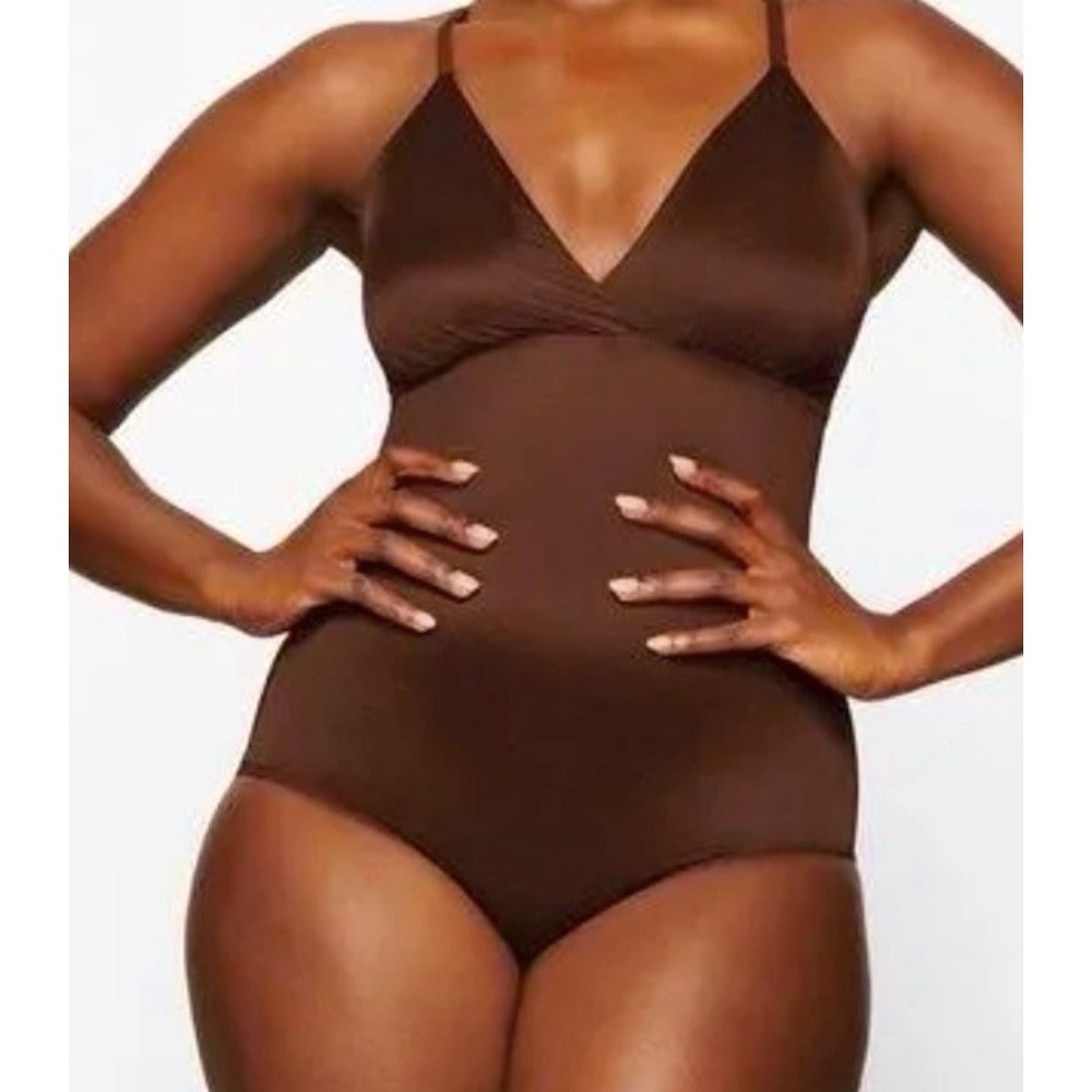 Skims Simply Bare Brief Bodysuit with Snaps - NEW - Jasper - 2XL